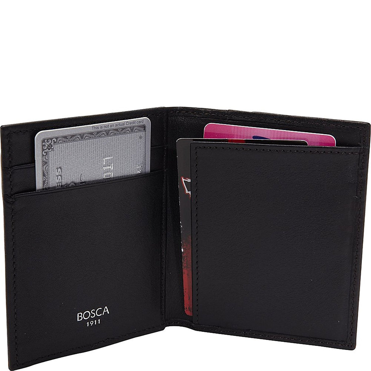 Bosca Men's Nappa Vitello Collection Front Pocket Wallet w Clip Leather Money Clip