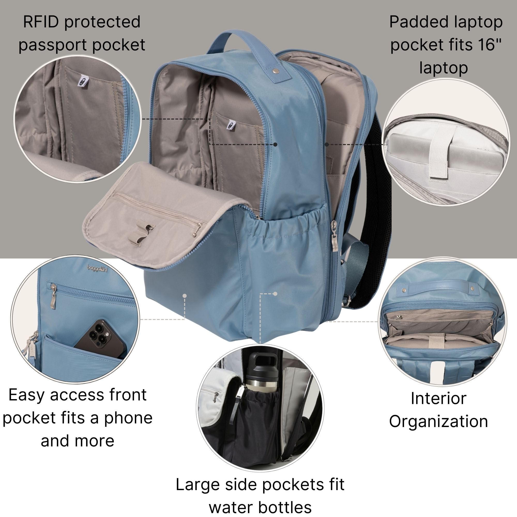 baggallini laptop backpack Baggallini Tribeca Expandable Laptop Backpack – Portmantos