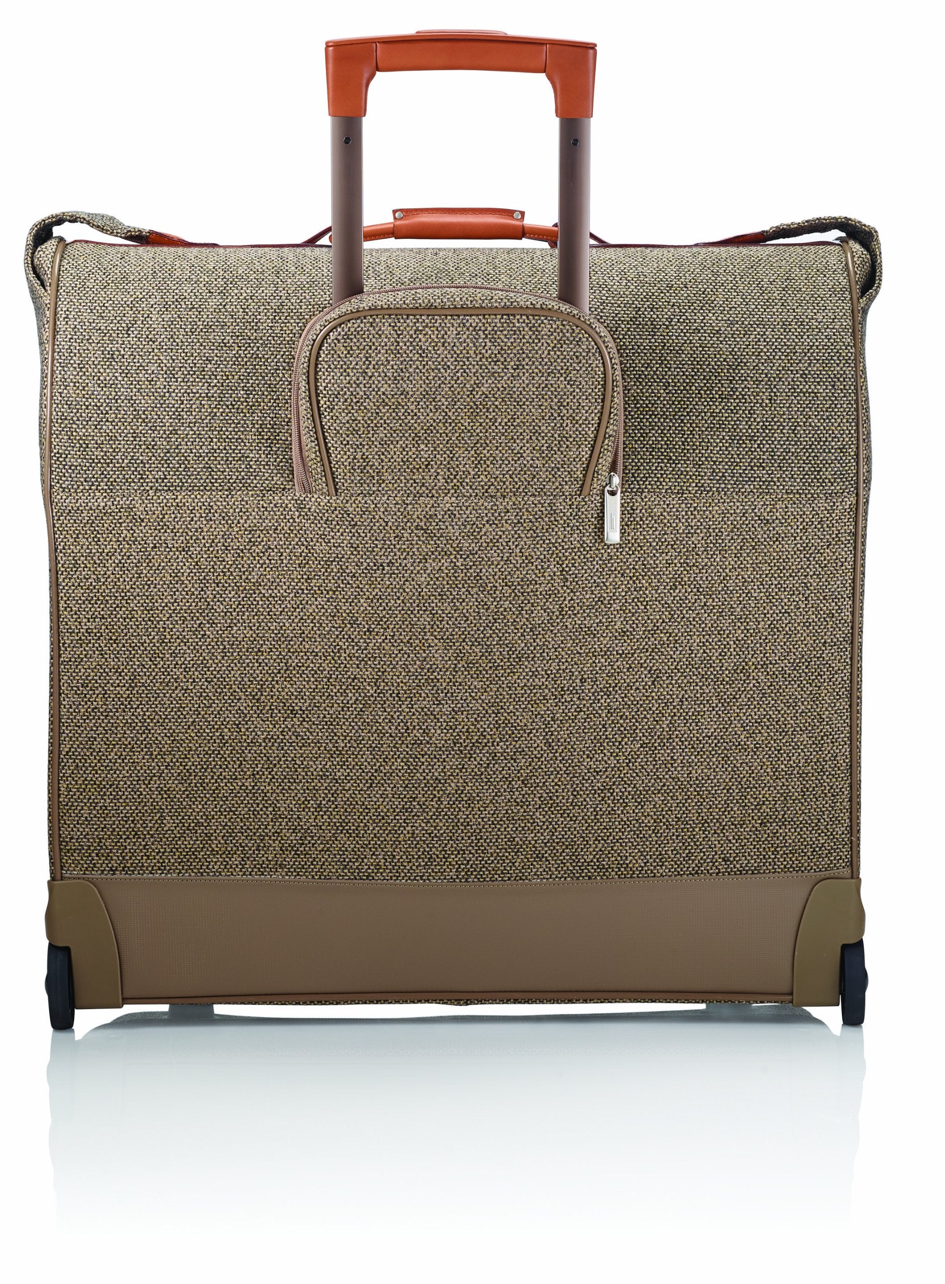 Hartmann Tweed Belting Large Wheeled Garment Bag Walnut Tweed