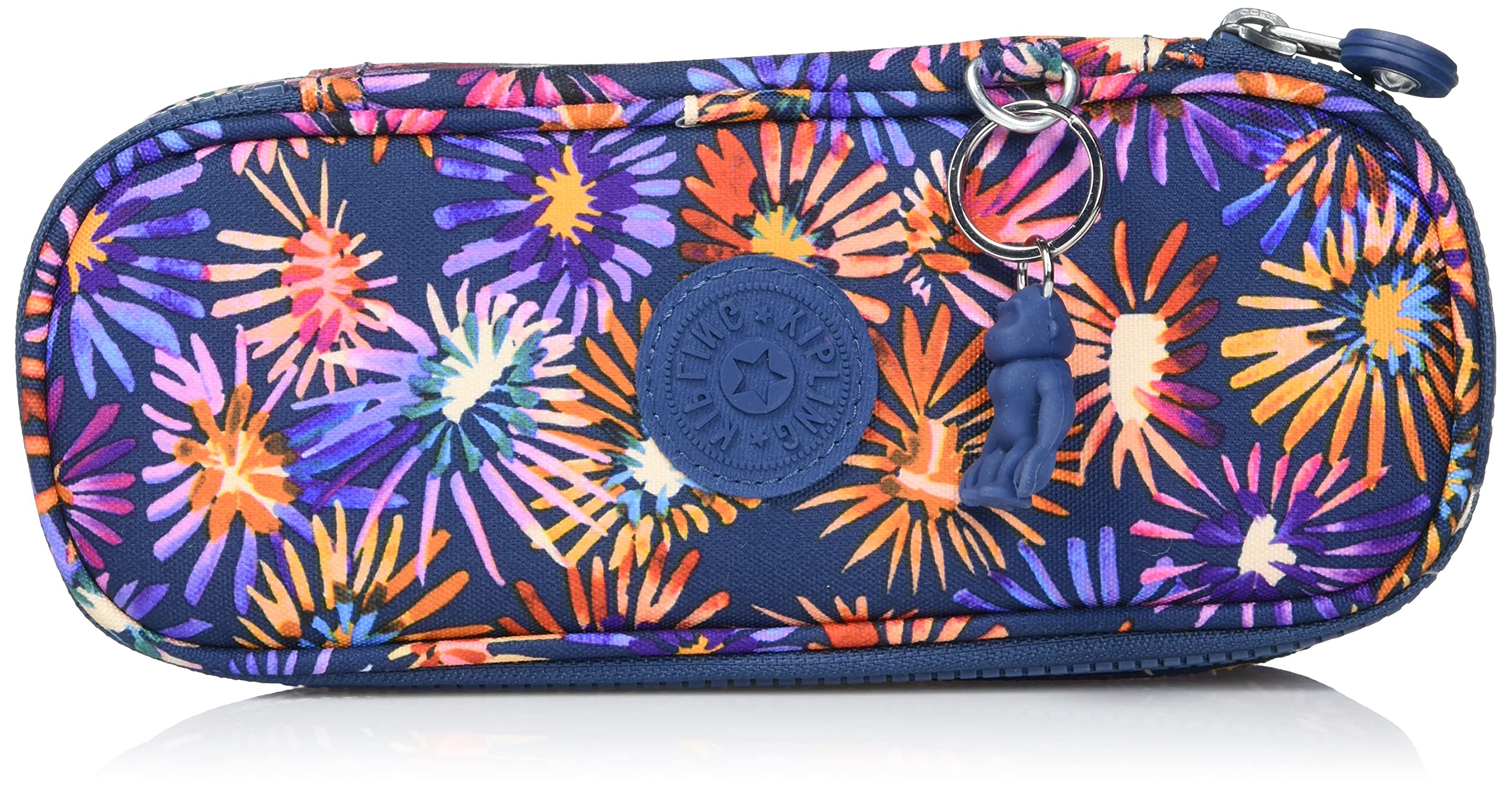 Kipling Freedom Pencil Case Cosmetic Bag Aqua Flowers