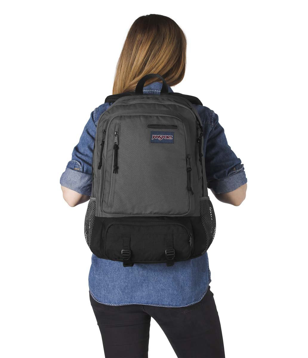 black jansport backpack with monogram JanSport Envoy Laptop Backpack – Portmantos